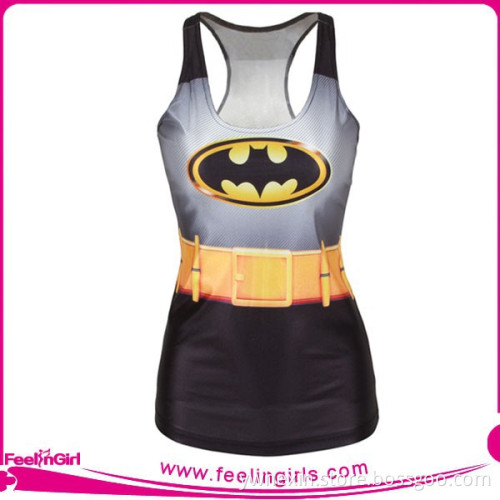 Wholesale black batmen girls sexy sleeveless top